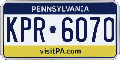 PA license plate KPR6070