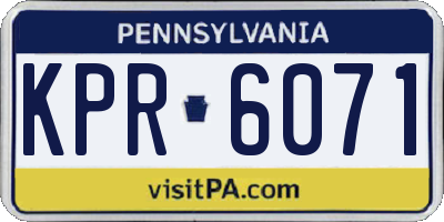 PA license plate KPR6071