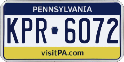 PA license plate KPR6072