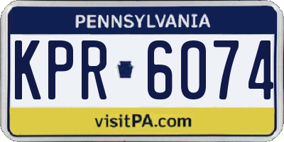 PA license plate KPR6074