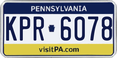 PA license plate KPR6078
