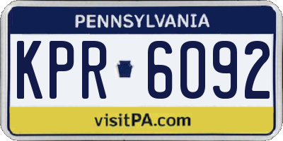 PA license plate KPR6092