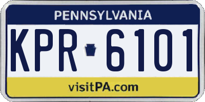 PA license plate KPR6101