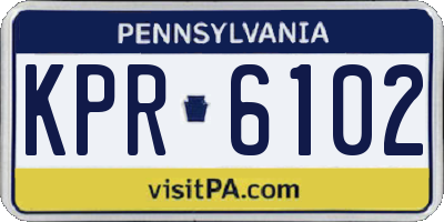 PA license plate KPR6102