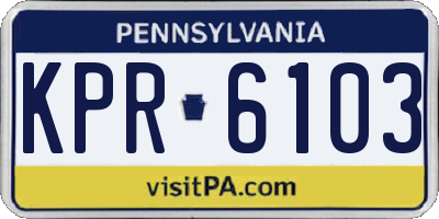 PA license plate KPR6103
