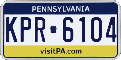 PA license plate KPR6104