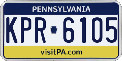 PA license plate KPR6105