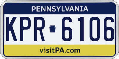 PA license plate KPR6106