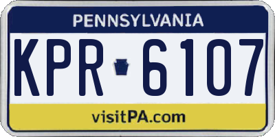 PA license plate KPR6107
