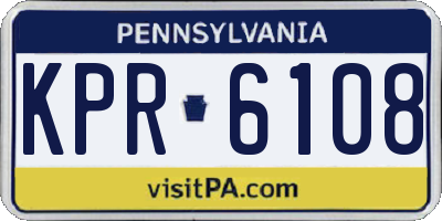 PA license plate KPR6108