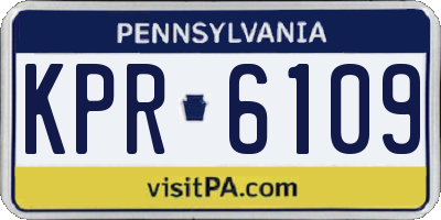 PA license plate KPR6109