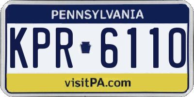 PA license plate KPR6110