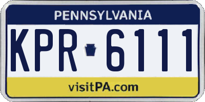 PA license plate KPR6111
