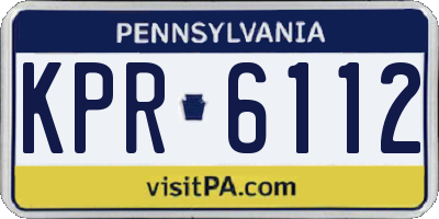 PA license plate KPR6112