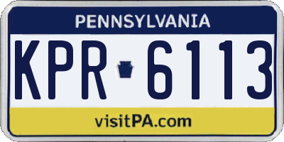 PA license plate KPR6113