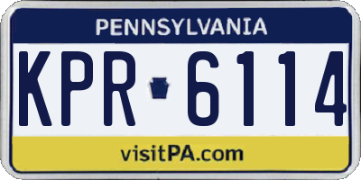 PA license plate KPR6114