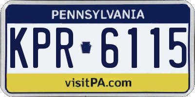 PA license plate KPR6115