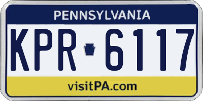 PA license plate KPR6117