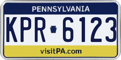 PA license plate KPR6123