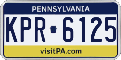 PA license plate KPR6125