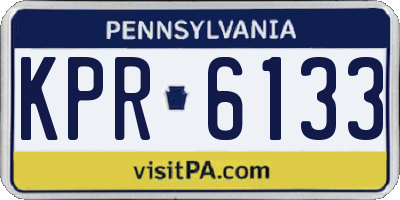 PA license plate KPR6133