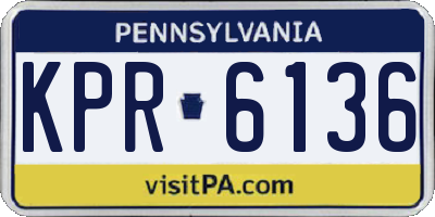 PA license plate KPR6136