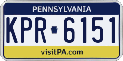 PA license plate KPR6151