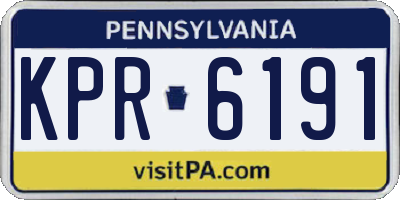 PA license plate KPR6191