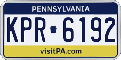 PA license plate KPR6192