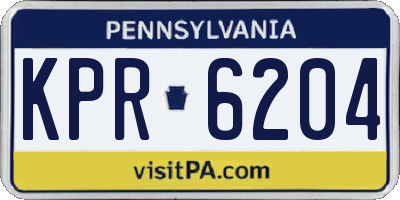 PA license plate KPR6204