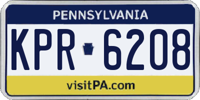 PA license plate KPR6208