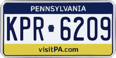 PA license plate KPR6209