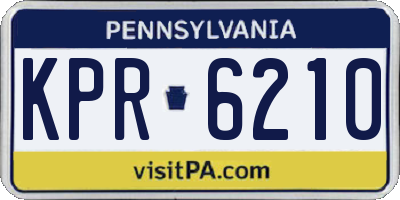 PA license plate KPR6210