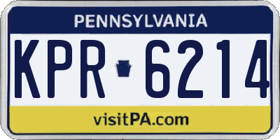 PA license plate KPR6214