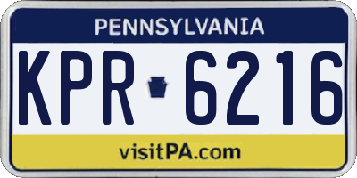 PA license plate KPR6216