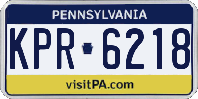 PA license plate KPR6218