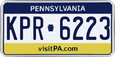 PA license plate KPR6223