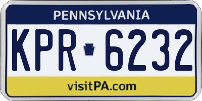 PA license plate KPR6232