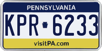 PA license plate KPR6233