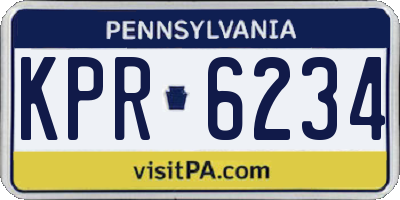 PA license plate KPR6234