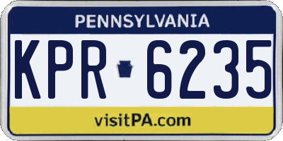 PA license plate KPR6235