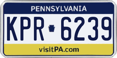 PA license plate KPR6239