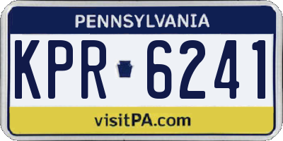 PA license plate KPR6241