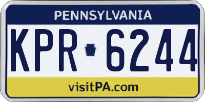 PA license plate KPR6244