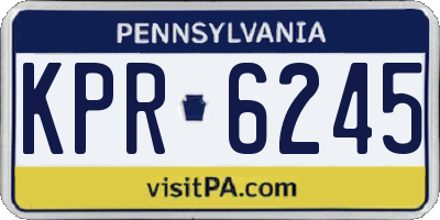 PA license plate KPR6245