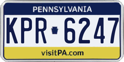 PA license plate KPR6247