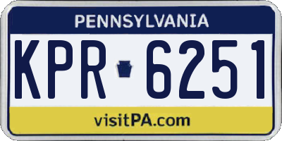 PA license plate KPR6251