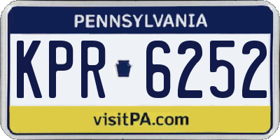 PA license plate KPR6252