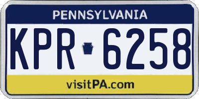 PA license plate KPR6258
