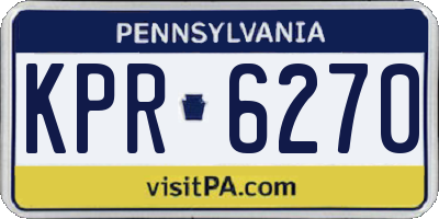 PA license plate KPR6270